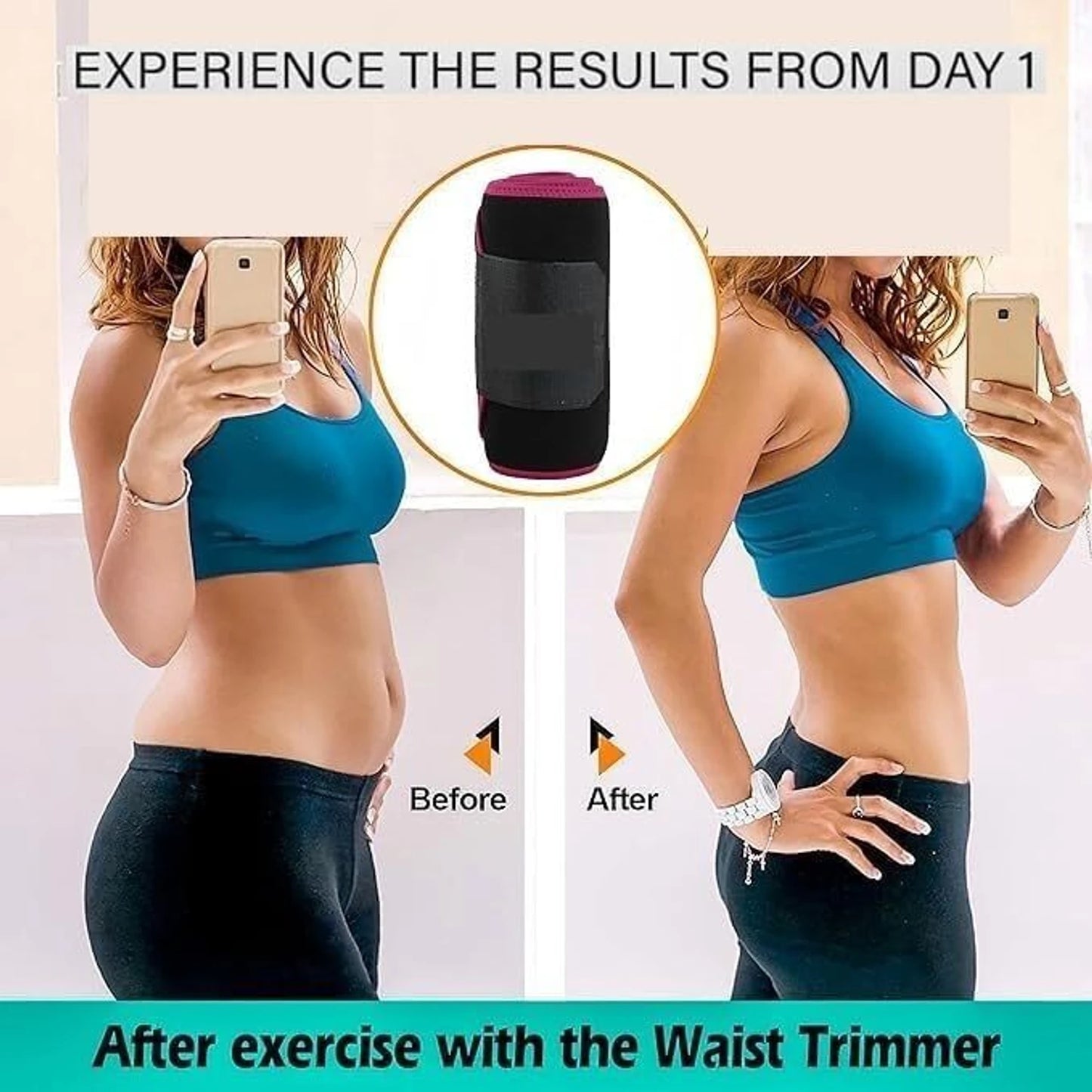 Sweat Belt, Abdominal Belt for Men and Women Non-Tearable, Sauna Belt Waist Trainer